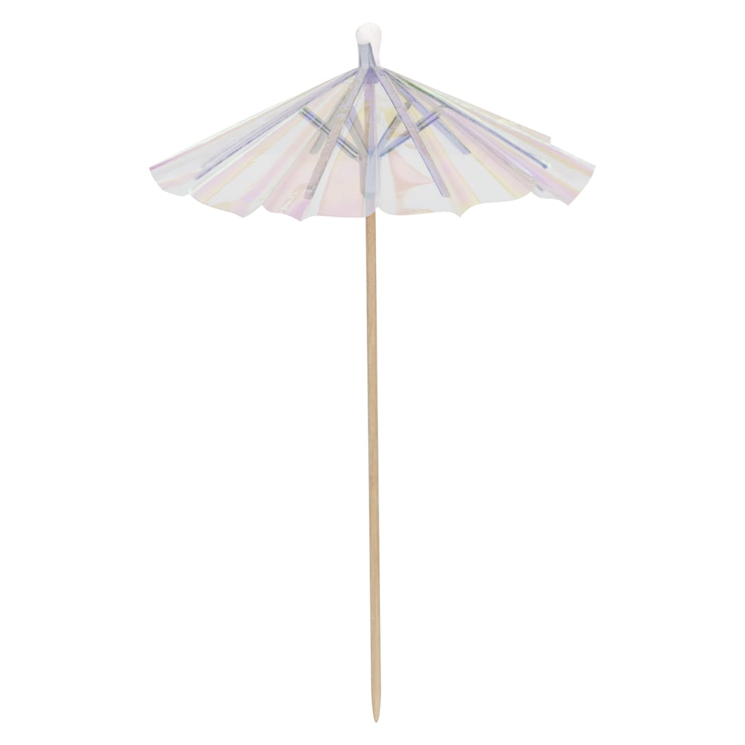 Iridescent Paper and Birch Drink Umbrellas, 25ct