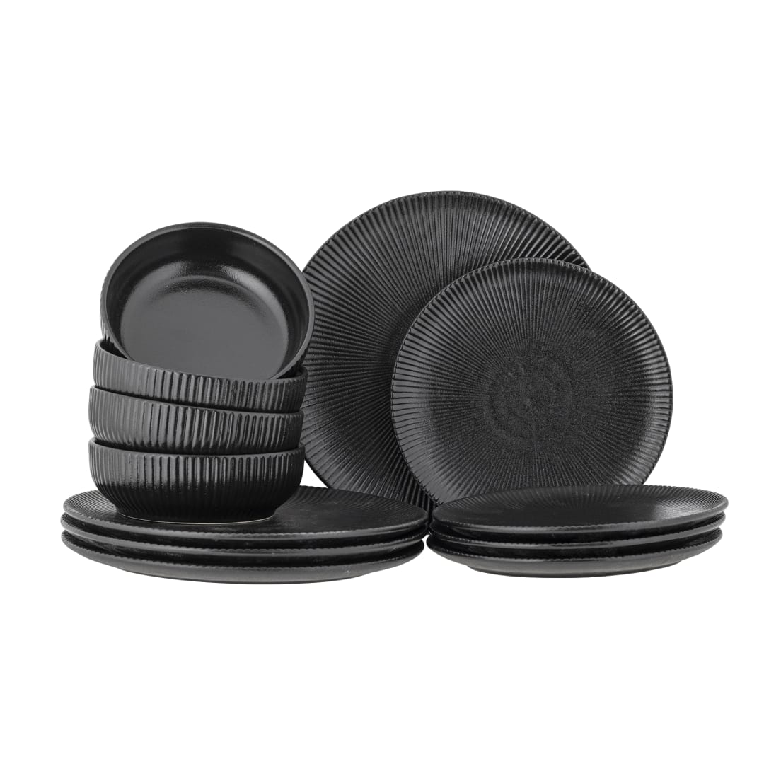 82072666 - Neri Dinnerware Set, Black, Stoneware STOCK: 31