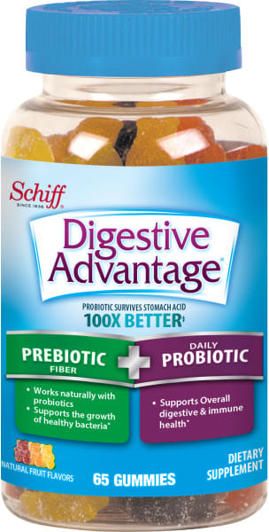 DIGESTIVE ADVANTAGE® Probiotic - Gummies + Fiber 12/65 ct.