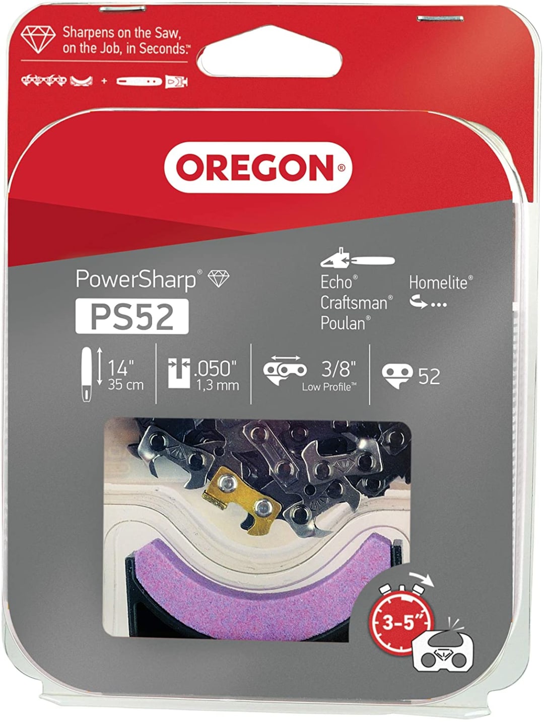 Oregon PS52 PowerSharp Saw Chain for 14 in. Bar - 52 Drive Links