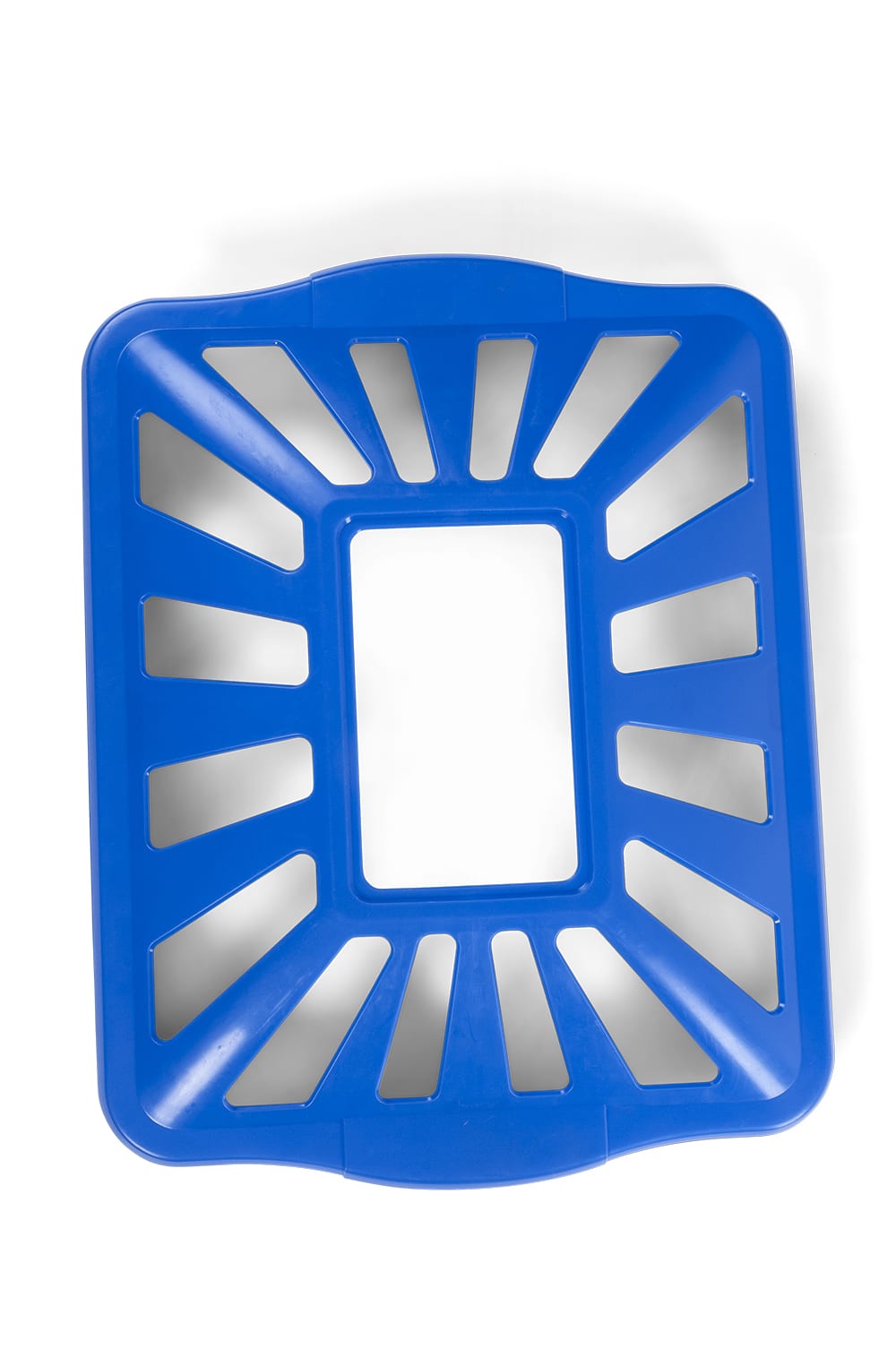 16 Gallon Blue Rectangular Vented Recycling Bin Lid