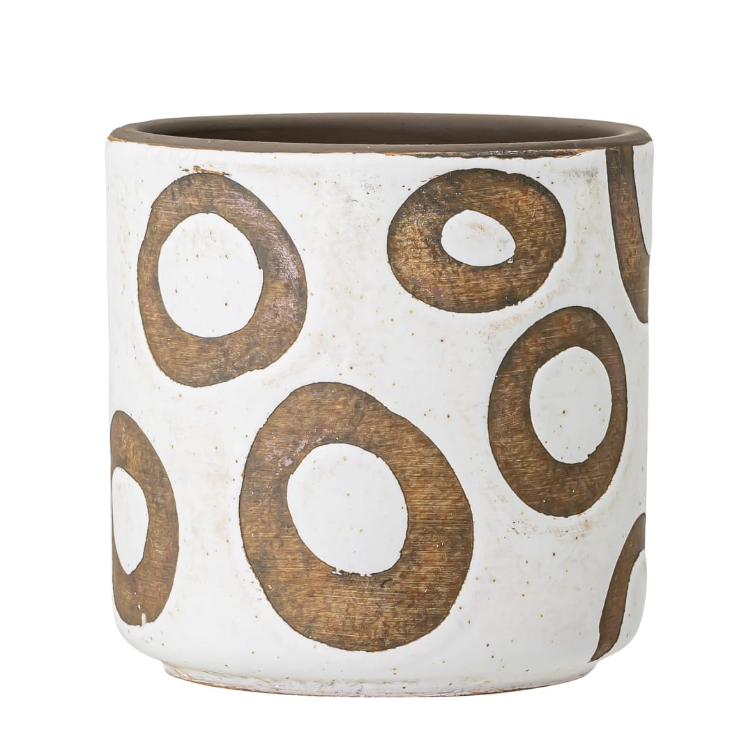 82048990 - Avo Deco Flowerpot, White, Terracotta STOCK: 43