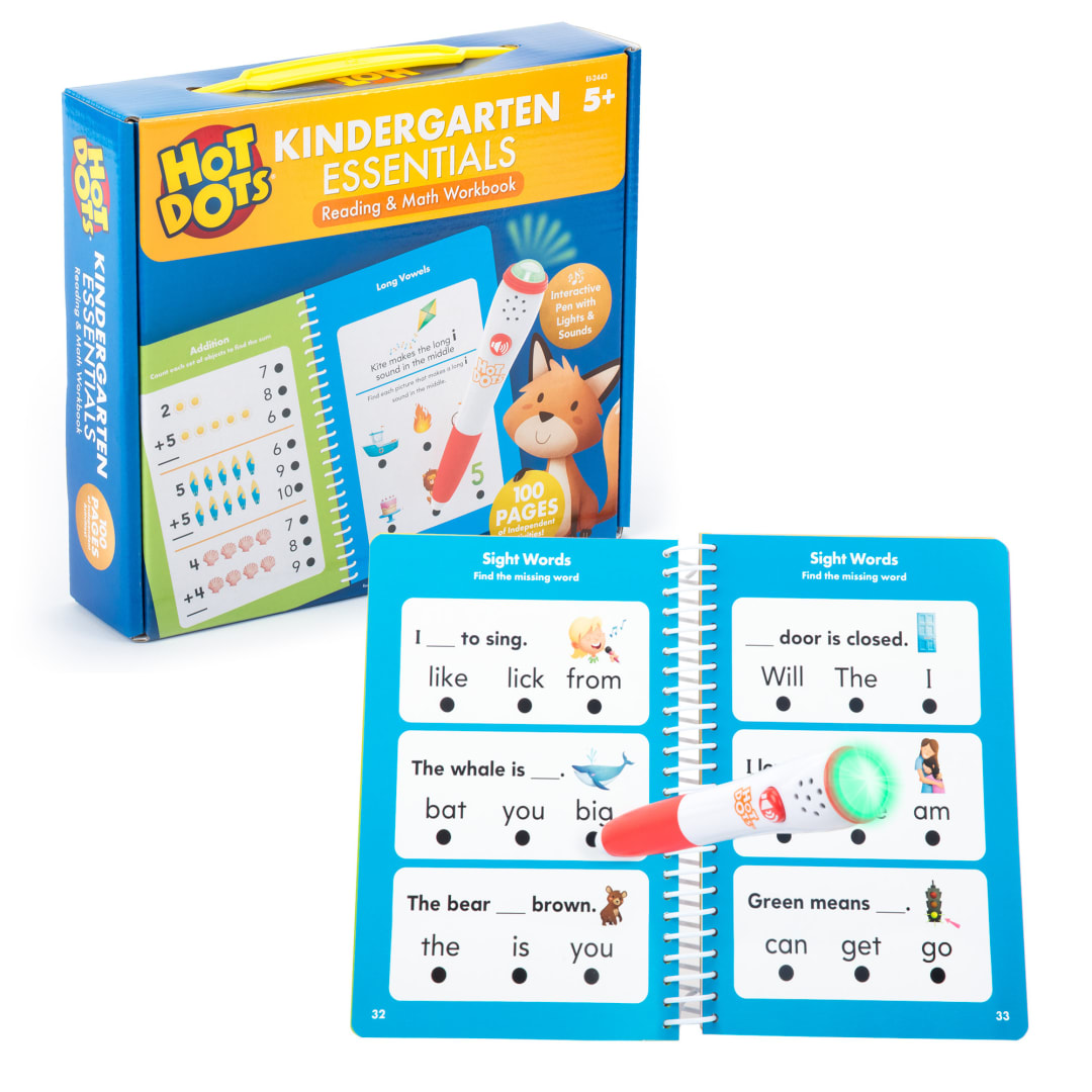 HOT DOTS KINDER WORKBOOK READING&MATH