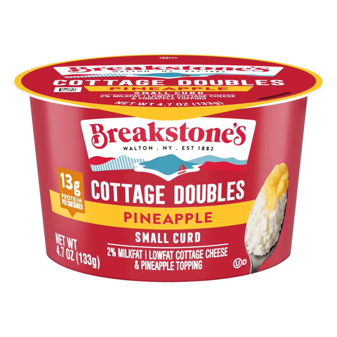 Breakstone's Cottage Cheese Doubles With Pineapple, Lowfat 2% Milkfat, 4.7 oz Cup