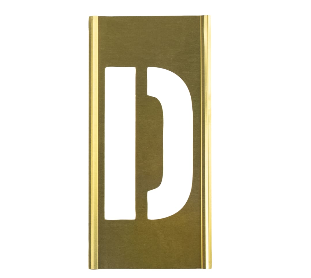 Stencil Sort-1" Brass Gothic D