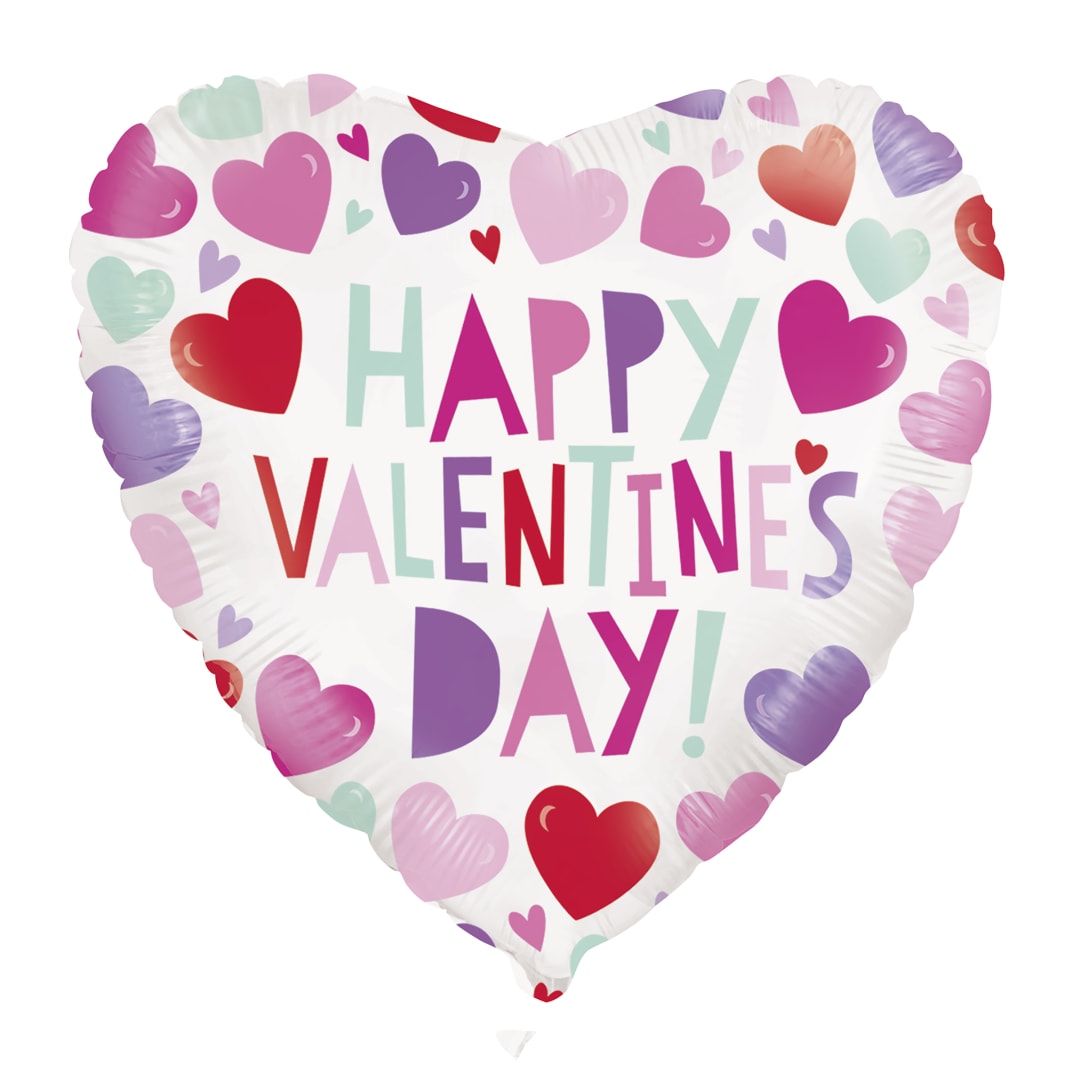 Smiling Hearts Heart Shaped Foil Balloon 18", Bulk