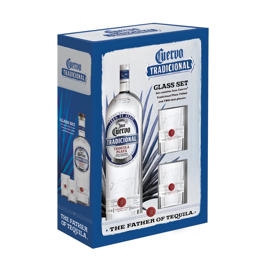 Jose Cuervo Tradicional® Plata with Two Shot Glasses
