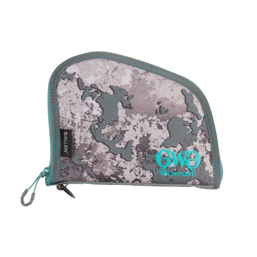 Girls With Guns® Lockable Compact 8" Handgun Case, Gray/Teal/Shade™ Camo