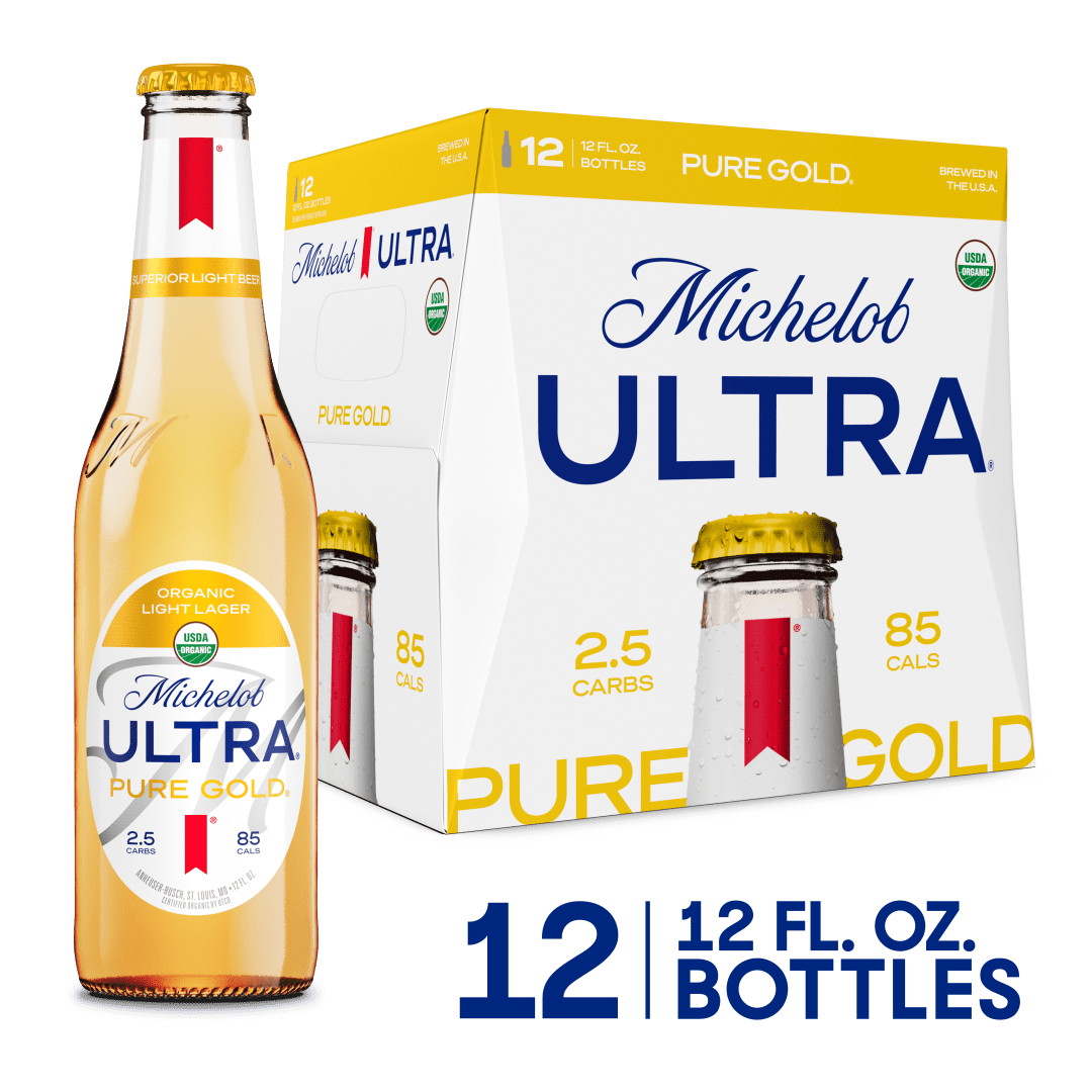 Michelob ULTRA Pure Gold Organic American Lager Beer 12 Pack, 12 fl oz Bottles