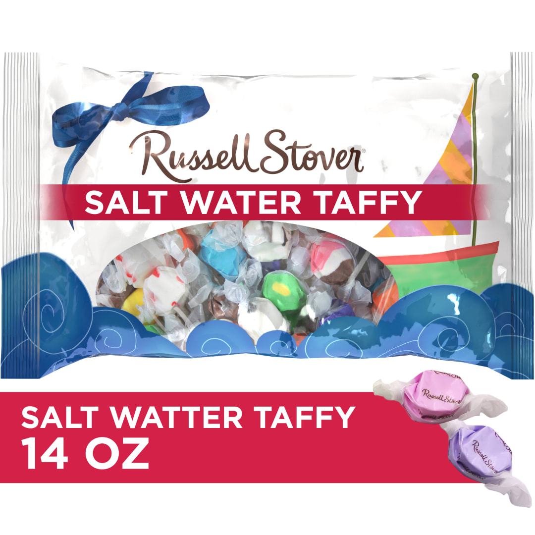 RUSSELL STOVER Salt Water Taffy Candy Gift Bag, 14 oz.