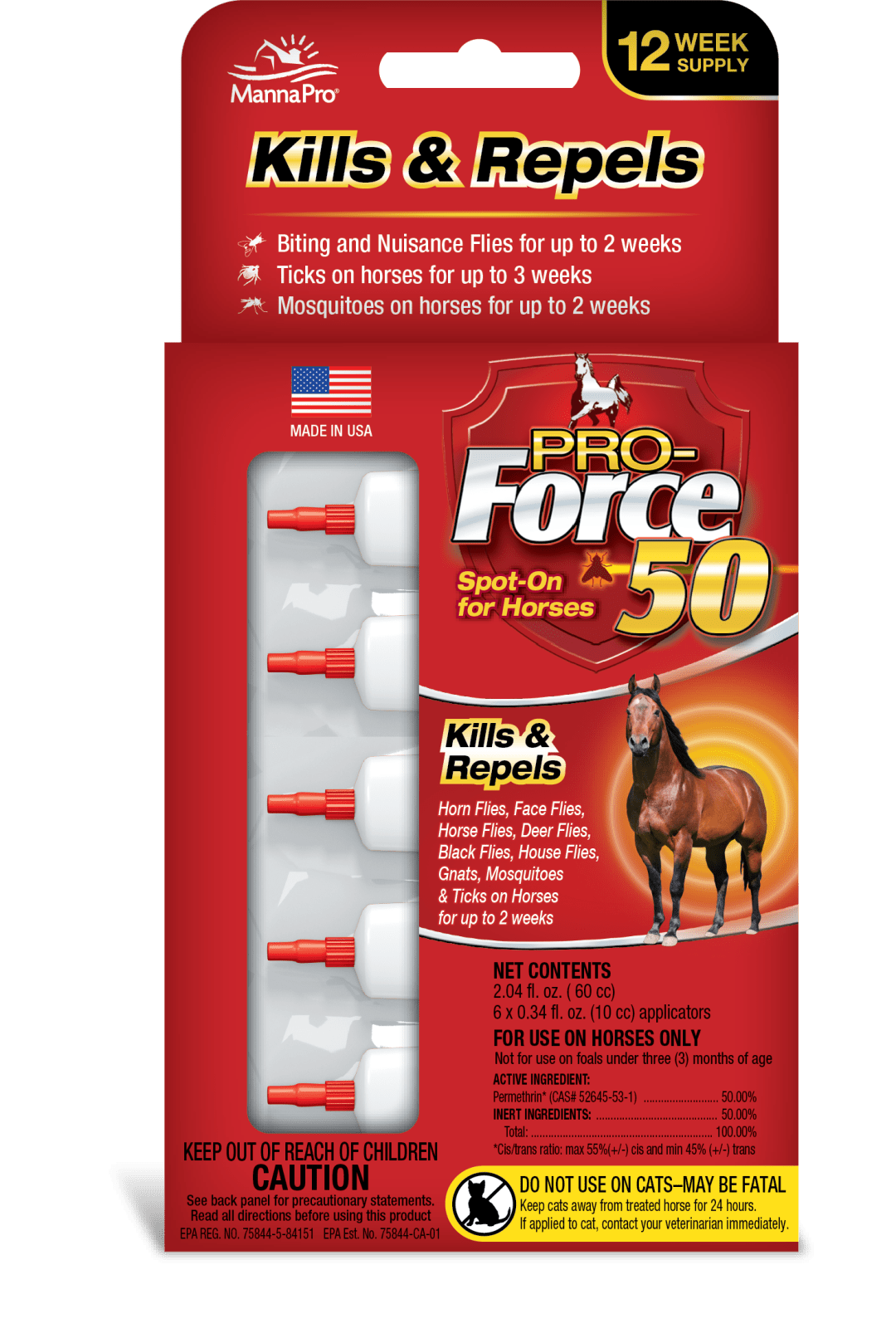 PRO FORCE 50 EQUINE SPOT ON 72/6 PK