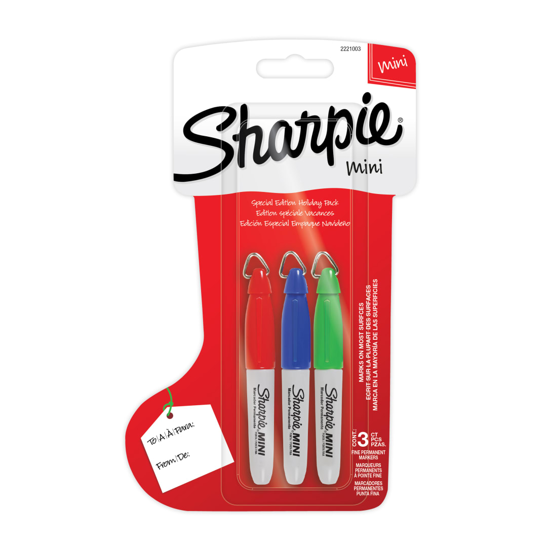 Sharpie® Marcadores Permanentes Mini, Punta Fina, Surtidos, 3 Piezas