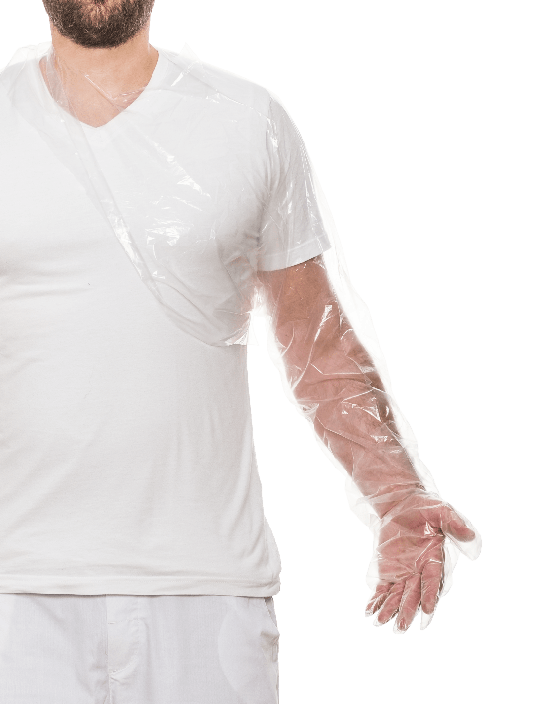 Covetrus Super Sensitive Long Veterinary Exam Glove with Shoulder Protection, Transparent, Large