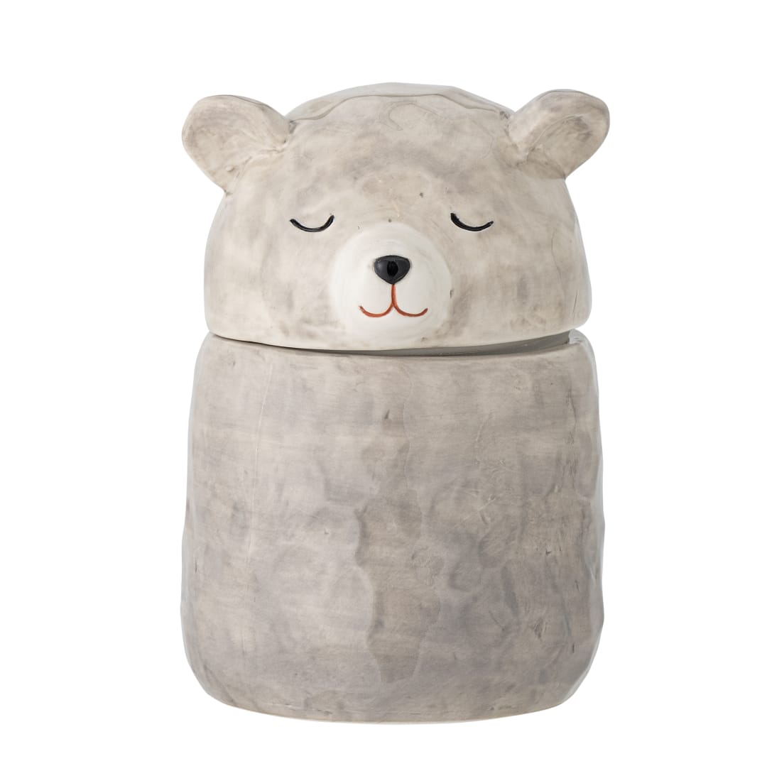 82058542 - Puk Jar w/Lid, Grey, Stoneware STOCK: 160