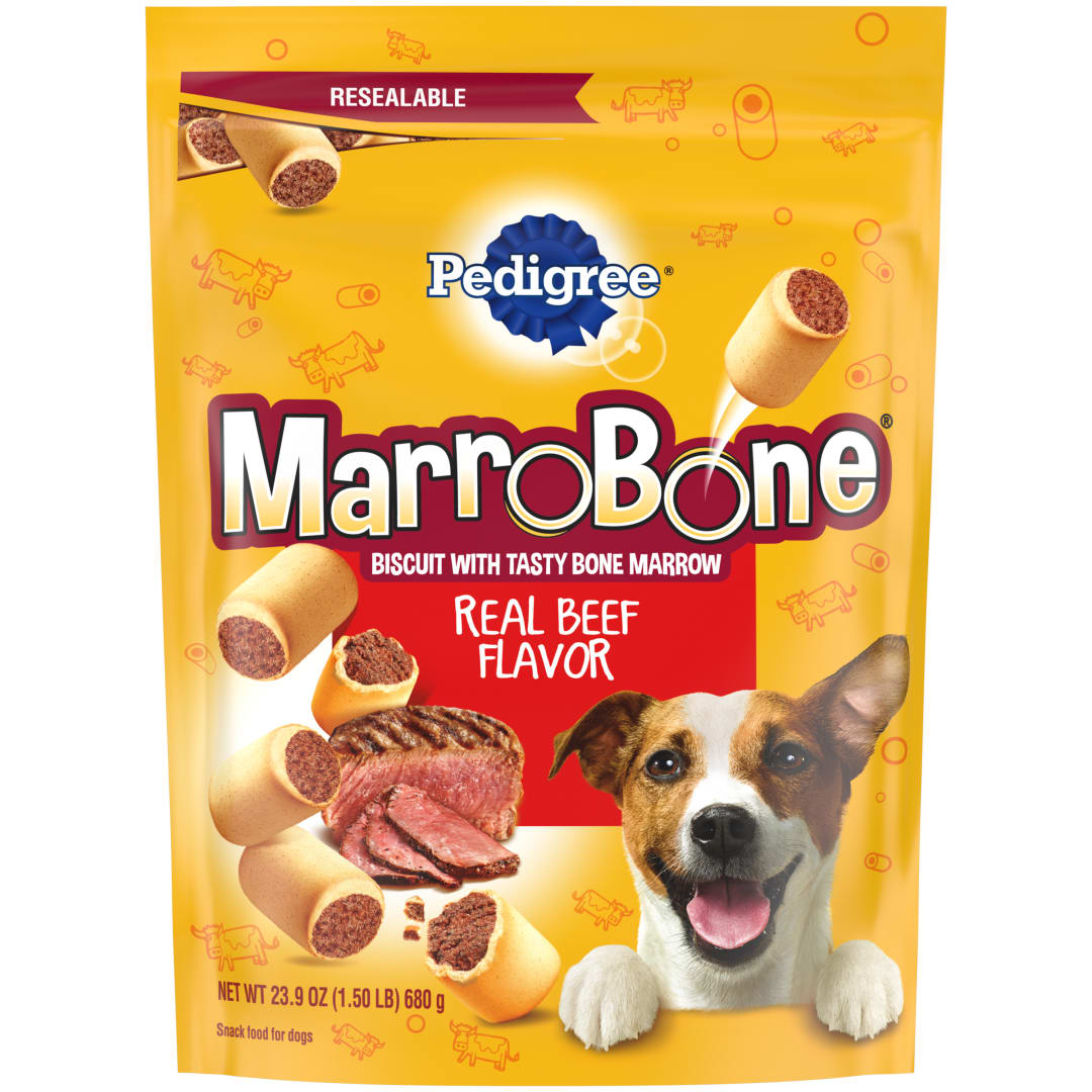 PEDIGREE MARROBONE Dog Treats Real Beef Flavor Crunchy Dog Biscuit, 24 oz. Pack