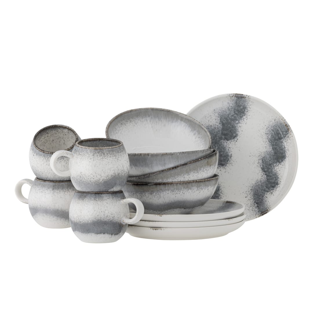 82061530 - Paula Breakfast Set, Grey, Stoneware STOCK: 63