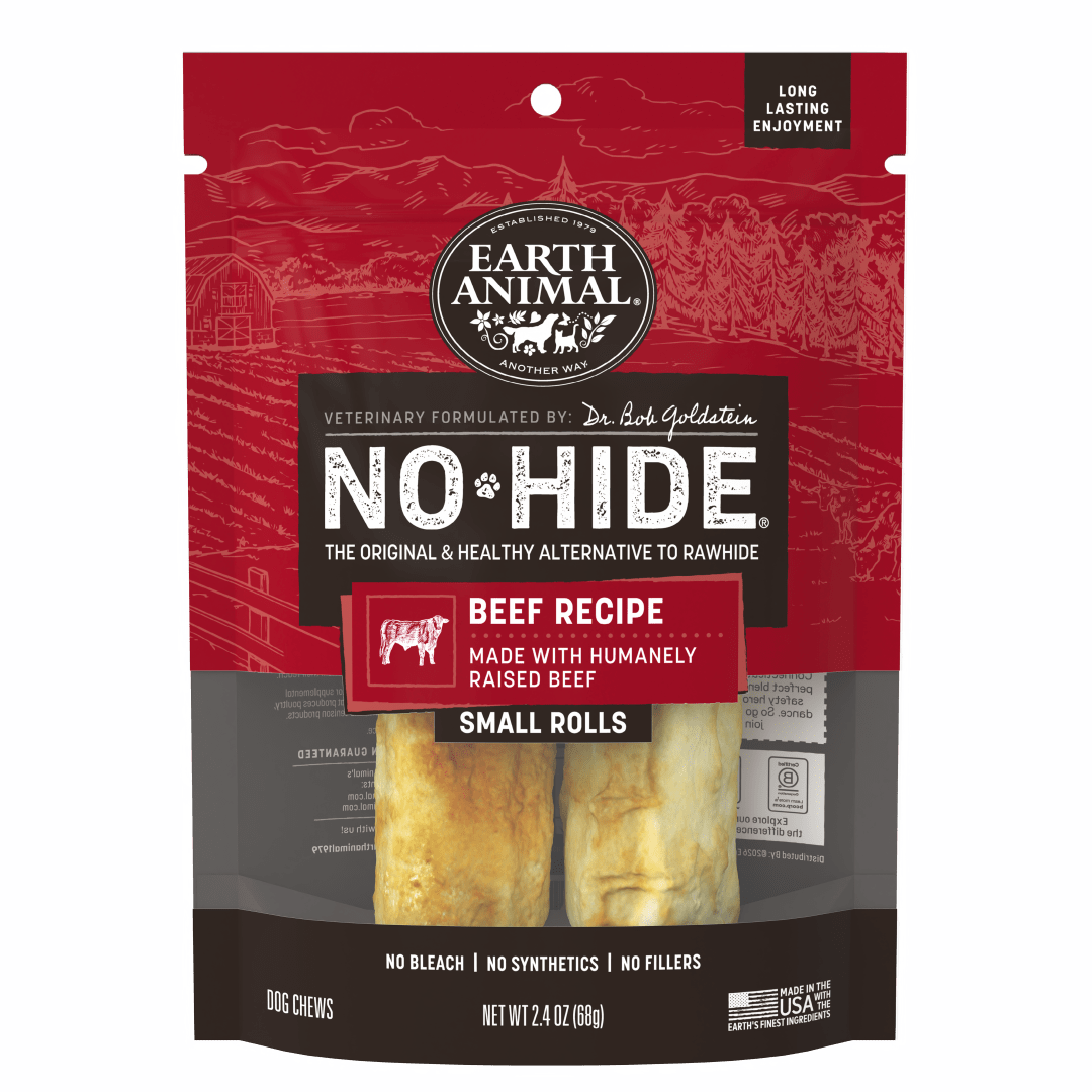 Earth Animal No-Hide Rolls Beef Recipe Small Dog Chews, 2 Pack