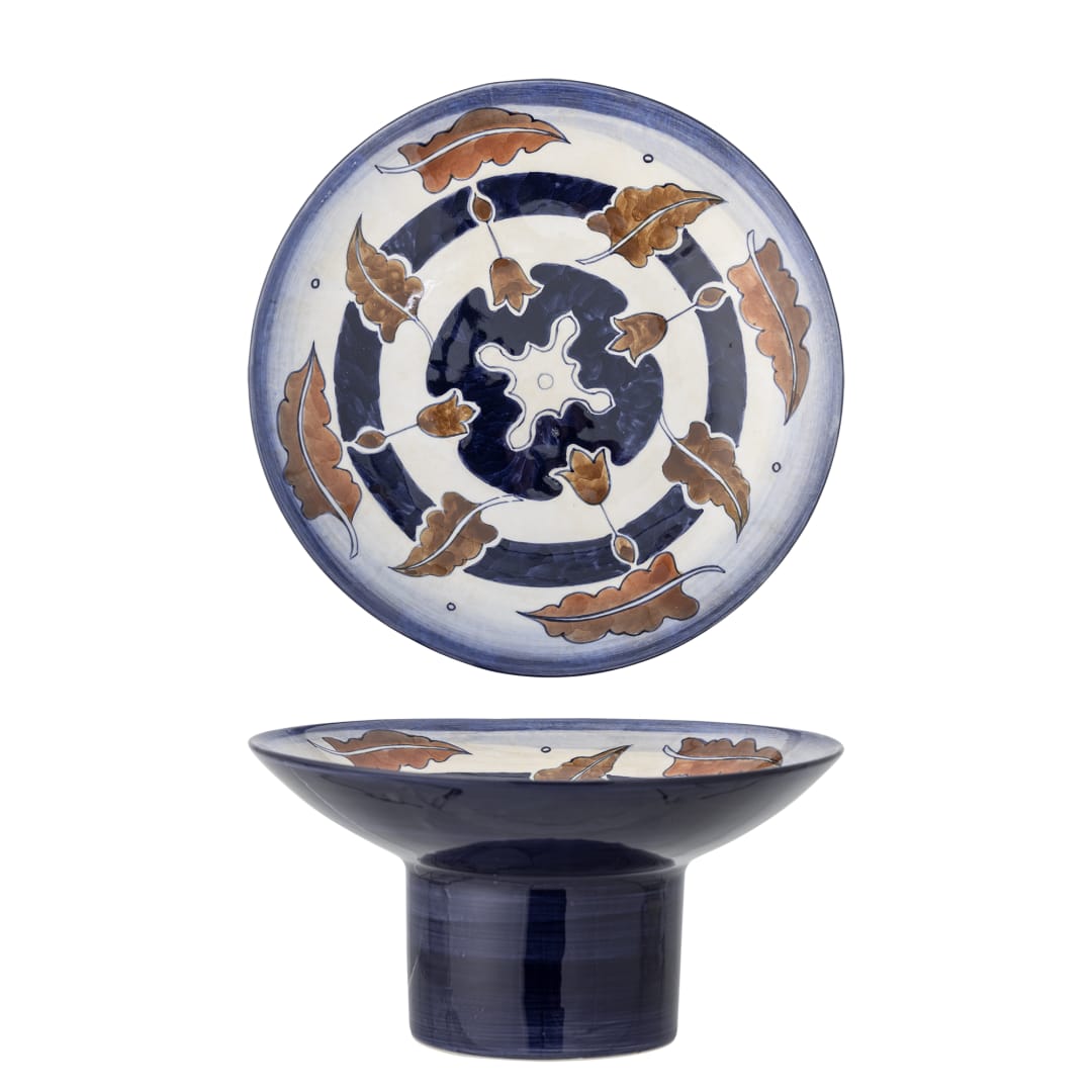 82062528 - Myrna Pedestal Bowl, Multi, Stoneware STOCK: 300