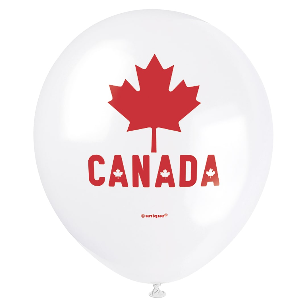 Canada Day 12" Latex Balloons, 8ct