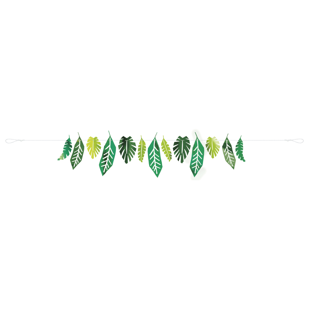 Foil Safari Leaves Paper Garland, 7ft
