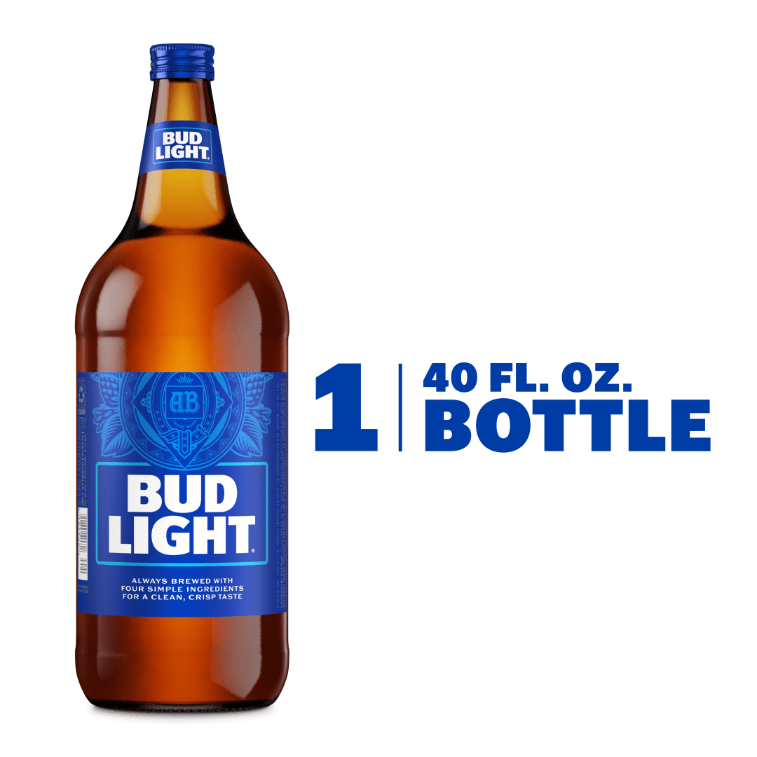 Bud Light 40 oz Glass Bottle Paper Front LABEL MS 4_2ABV