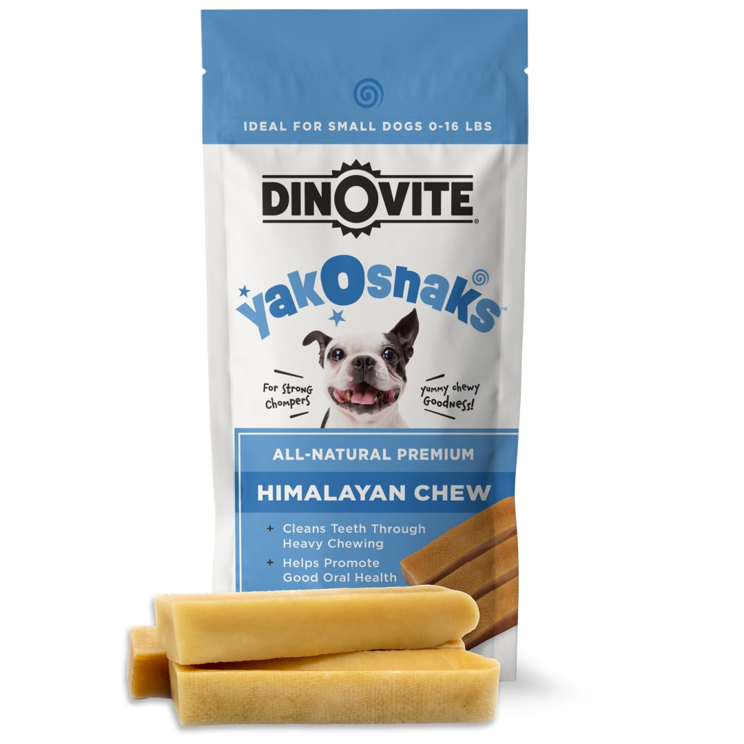 Dinovite YakoSnaks - Himalayan Yak Chews for Dogs - Long Lasting and Low Odor Yak Cheese Dog Chews - For Small Dogs (0-16 lb) - 3 Count