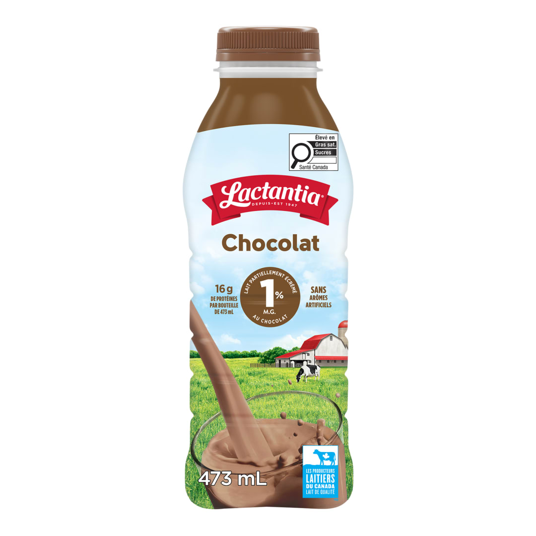 Lactantia Chocolate Partly Skimmed Milk 1%, 473mL