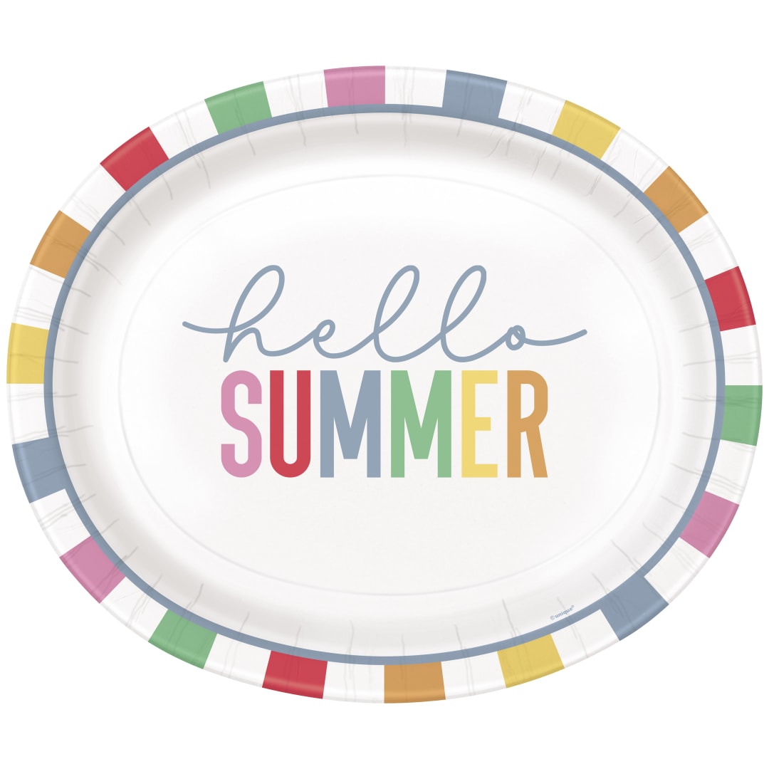 Summer Chic Oval 12" Plates, 8ct