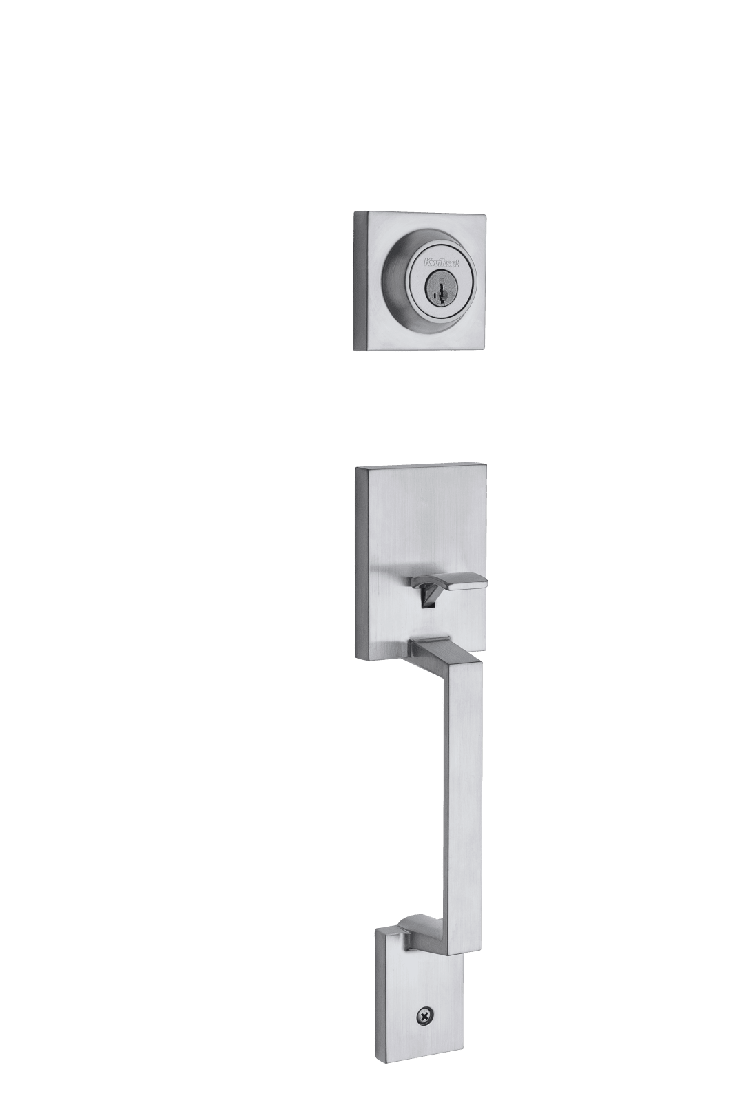 Amador Single Cylinder Entry Handleset with Deadbolt, without Interior Pack in Satin Chrome