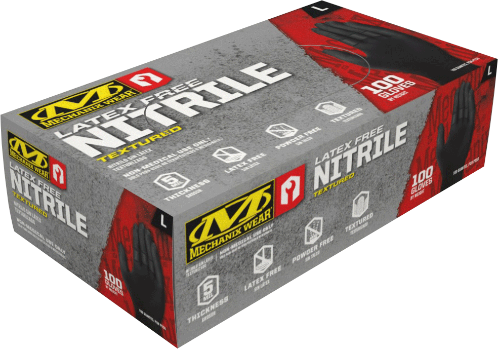 5 Mil Heavy Duty Black Nitrile Gloves (Pack of 100)