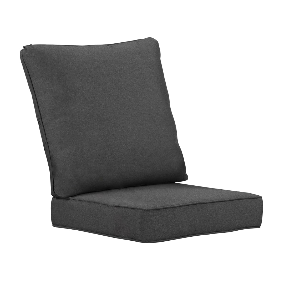 26 x 24 Outdoor Patio Deep Seating Cushion Set in Black with Ties