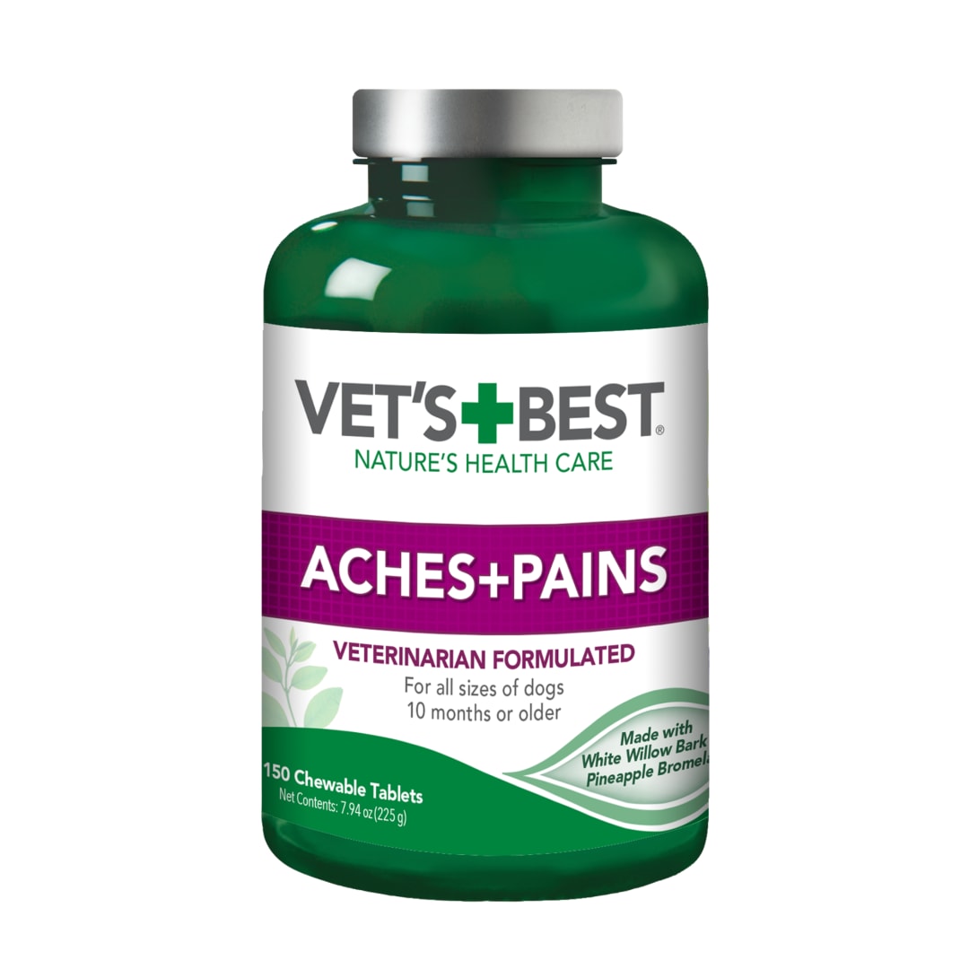 Vet’s Best Aches + Pains Dog Supplement - Vet Formulated for Dog Occasional Discomfort and Hip and Joint Support - 150 Chewable Tablets