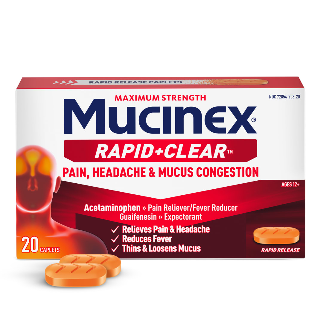 MUCINEX® Rapid Clear® Pain, Headache & Mucus Congestion - 24/20 ct.
