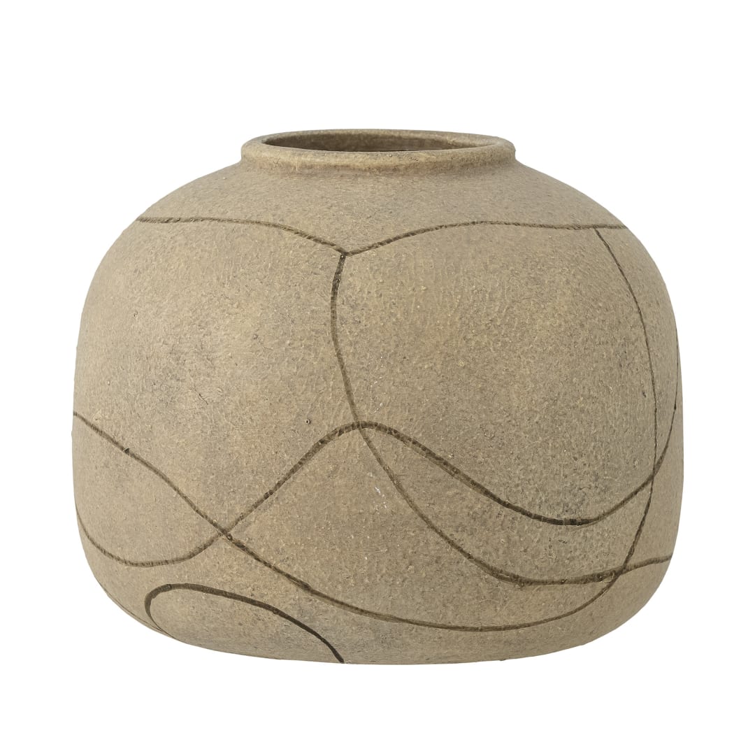 82058361 - Niza Deco Vase, Nature, Terracotta STOCK: 129