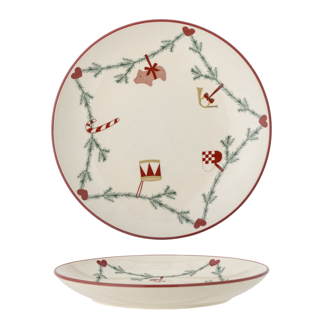 82062303 - Yule Plate, Nature, Stoneware STOCK: 300