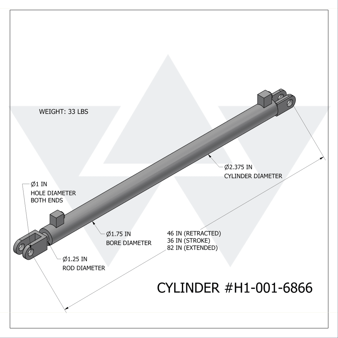 Wastebuilt® Replacement for Heil Retriever Door Cylinder, 6 Yard