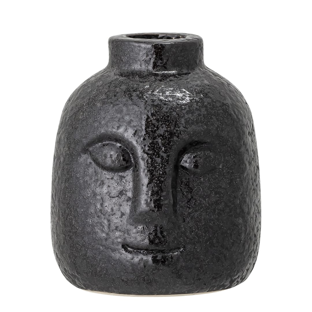 82048994 - Eliot Candle Holder, Black, Stoneware STOCK: 300