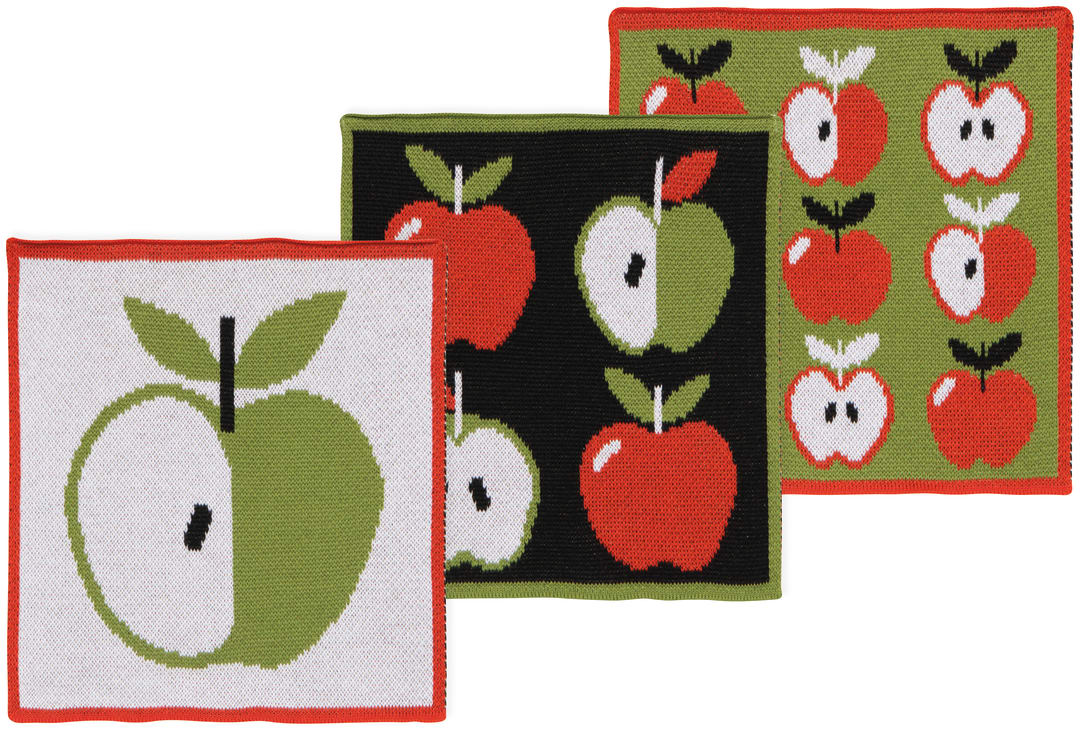 Apple a Day Knit Dishcloth Set of 3