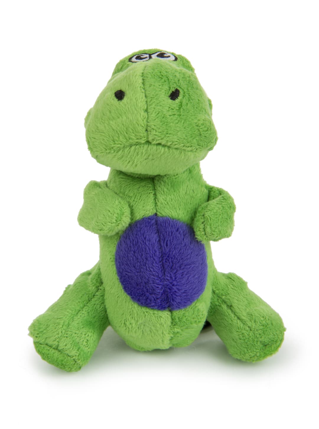 goDog Dinos T-Rex Just For Me Squeaky Plush Dog Toy With Chew Guard Technology, Green, Mini