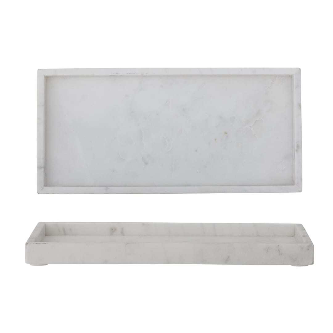 82068110 - Majsa Tray, White, Marble STOCK: 64