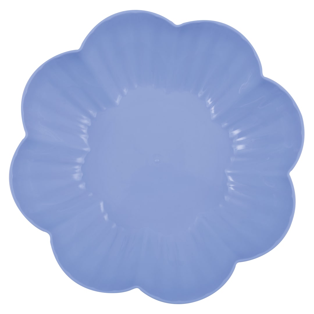 Light Blue Flower-Shaped Plastic Serving Bowl