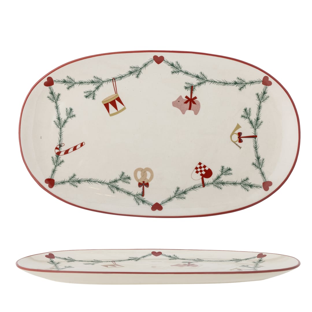 82062321 - Yule Serving Plate, Nature, Stoneware STOCK: 288