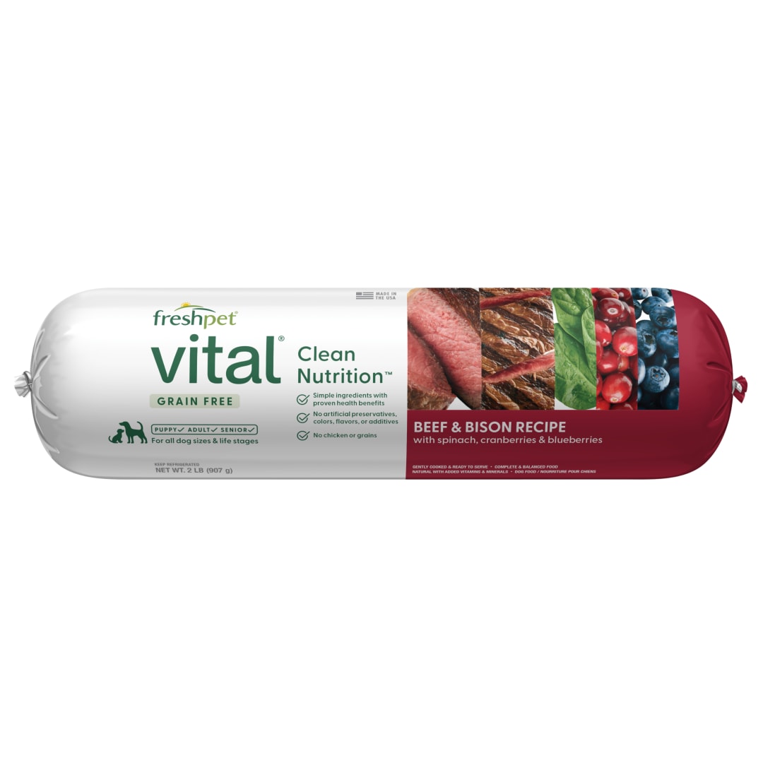 Freshpet Vital, Fresh Dog Food, Grain Free Beef & Bison Recipe Roll, 2 lbs.