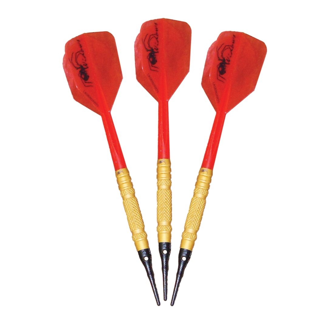 Laserdarts Gold Widows 90% Tungsten Knurled Soft Tip Darts 20 Grams