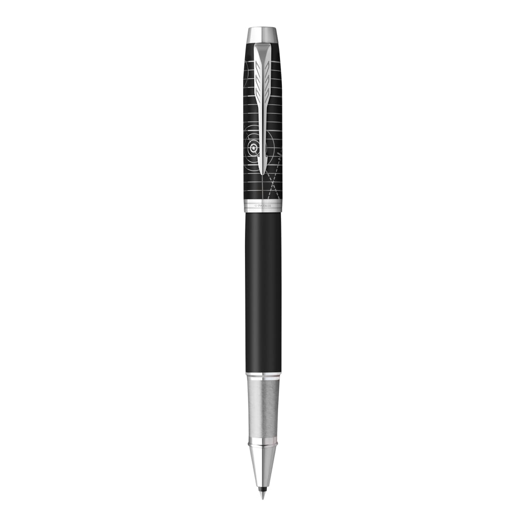 Parker IM Premium Bolígrafo roller | Colección Legacy of Flight | Acabado cromado | Punta fina | Tinta negra | Caja de regalo