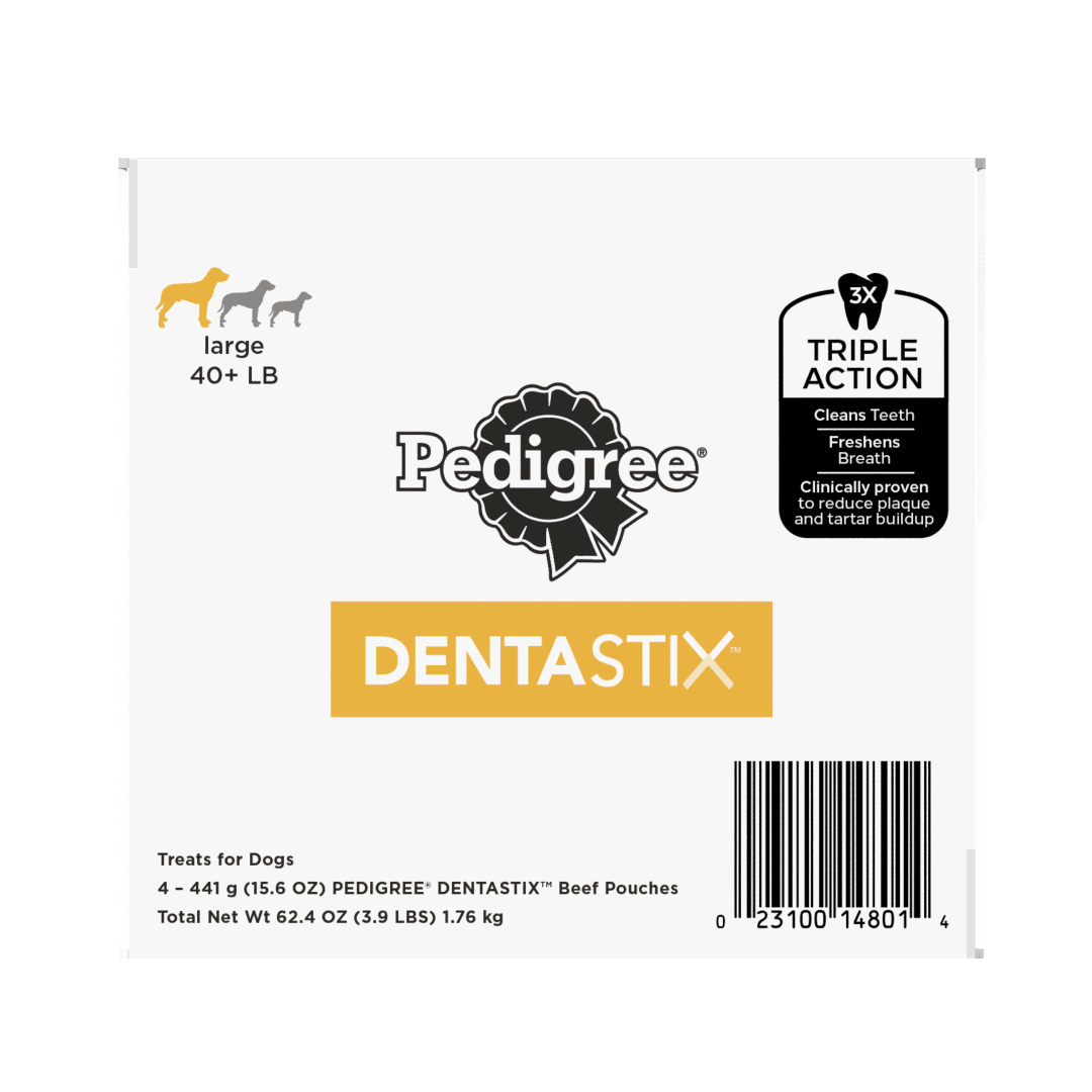 PEDIGREE DENTASTIX Large Dog Dental Treats Beef Flavor Dental Bones, 62.4 oz. Multipack (72 Treats)