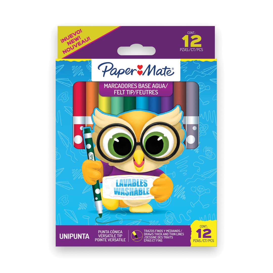 Paper Mate® Marcadores Unipunta Paper Mate / Punta Cónica / 12 piezas. G10106