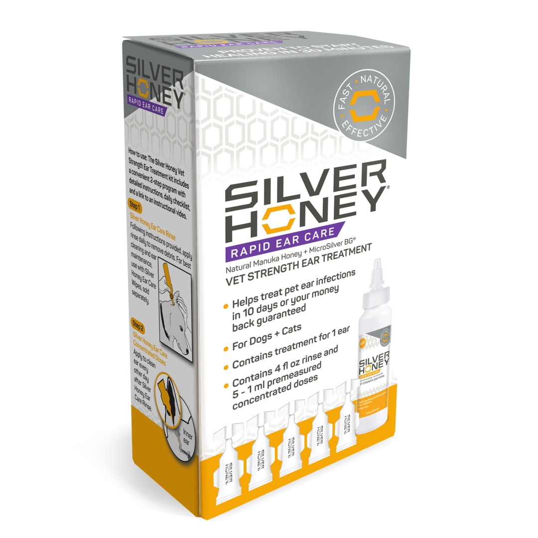 Silver Honey® Rapid Ear Care Vet Strength Ear Treatment Rinse + Concentrated Doses Combo Pack