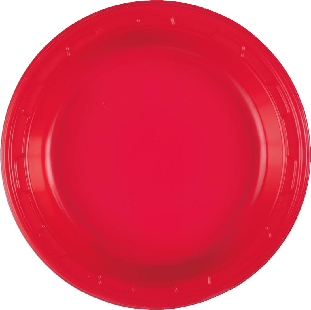 Ruby Red Solid Round 7" Plastic Dessert Plates, 50ct