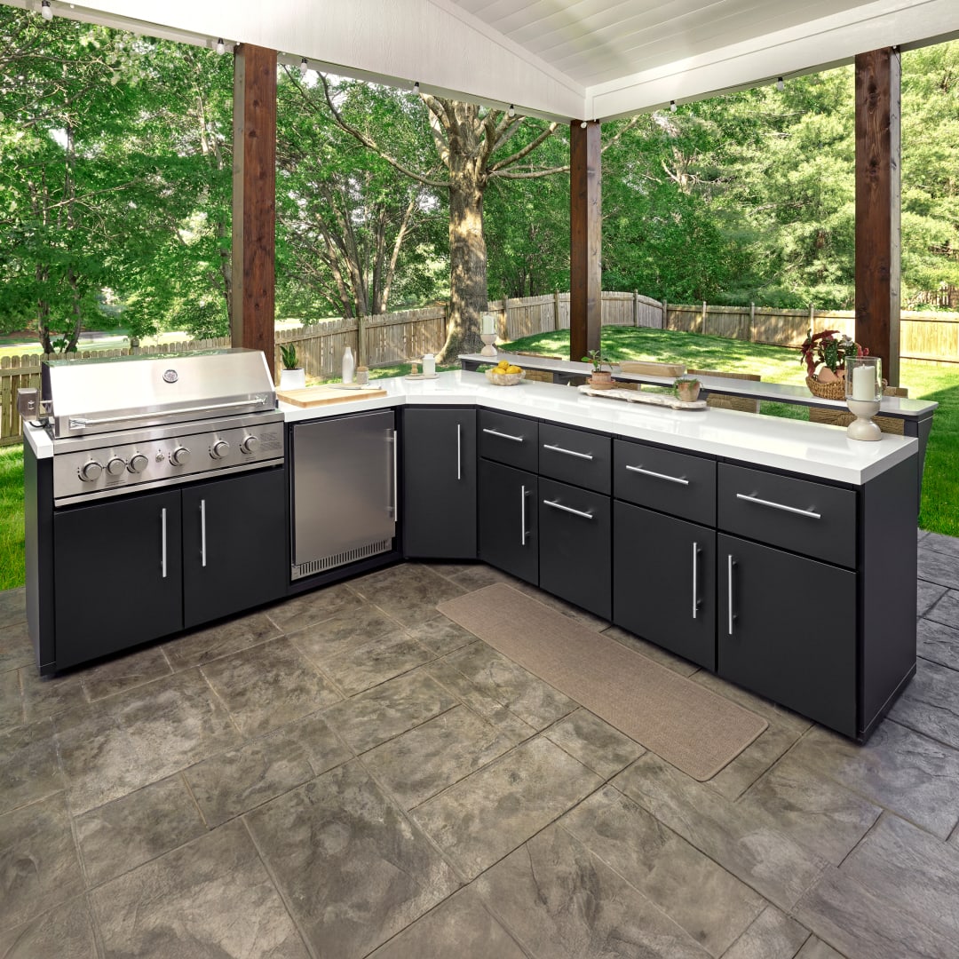 Emory Corner Outdoor Kitchen Island and Bar – Left